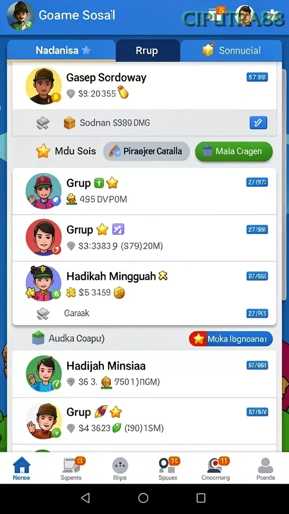 Cuplikan layar TALAS89 — menu navigasi